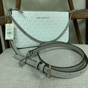 NWT Michael Kors Jet Set Travel POUCHETTE Wristlet Clutch Crossbody Bag